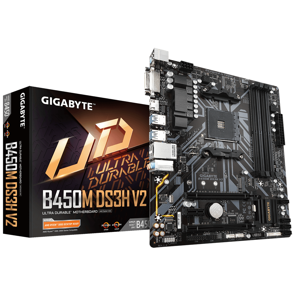 Gigabyte Used Refurbished Desktop motherboard B450M DS3H V2