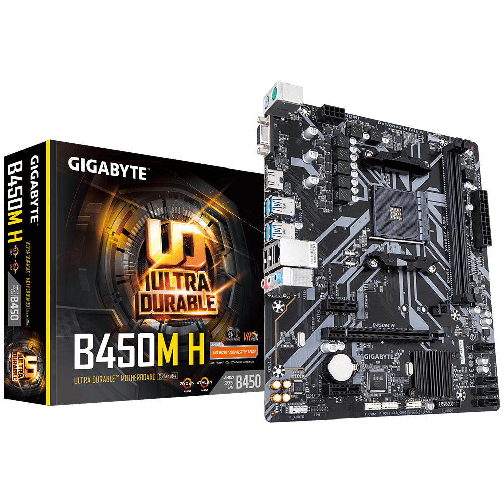 Gigabyte Used Refurbished Desktop motherboard AM4 B450M H