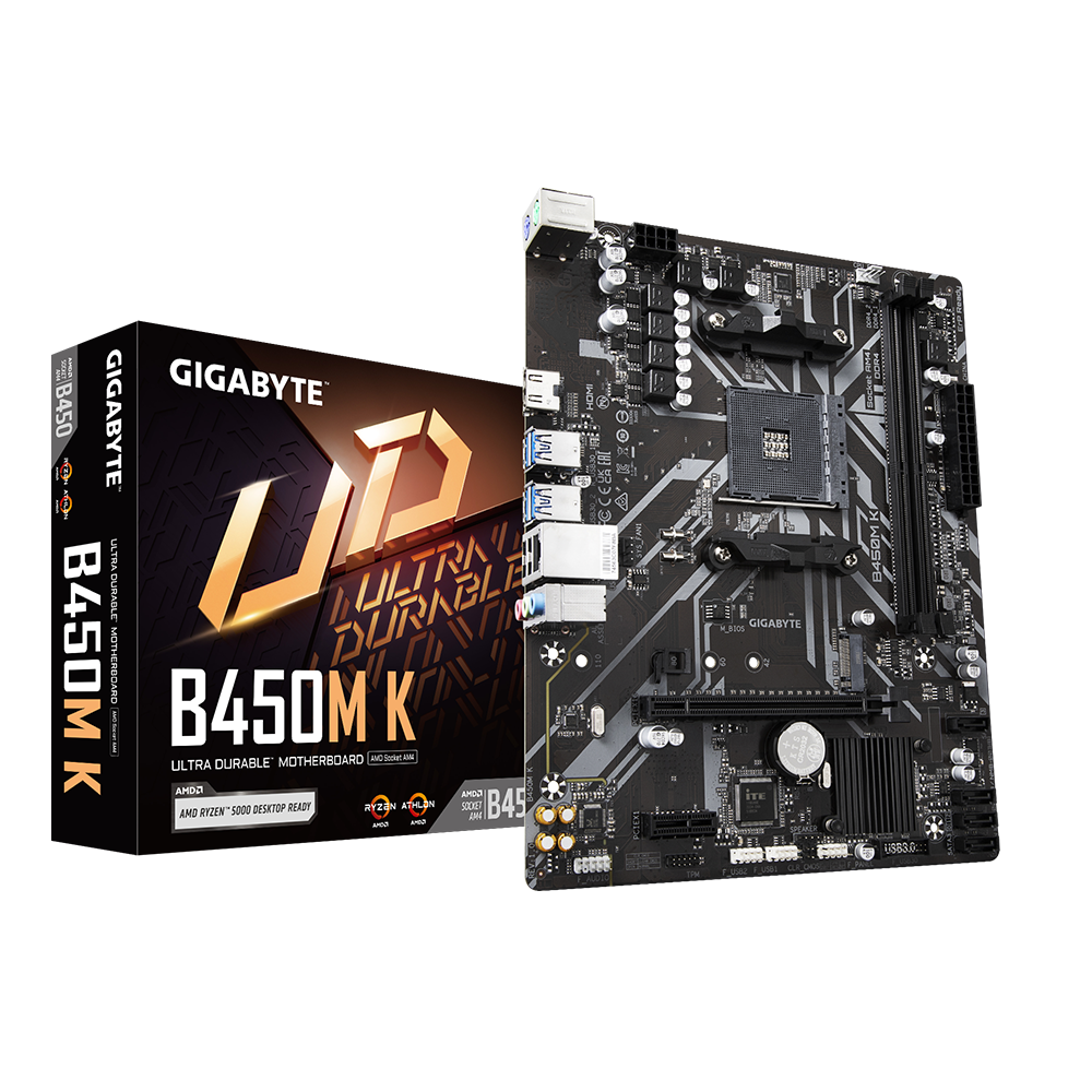 Gigabyte Used Refurbished Desktop motherboard B450M K Rev. 1.0 Rev. 2.0 AMD B450 Chipset