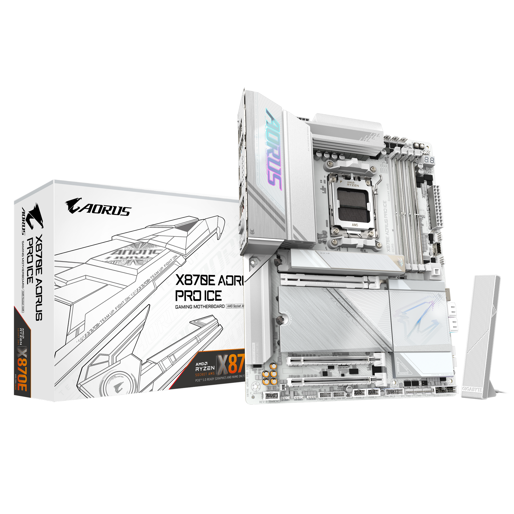 Gigabyte New Used Refurbished AMD Socket AM5 DDR5 Desktop motherboard AM5 X870E AORUS PRO ICE