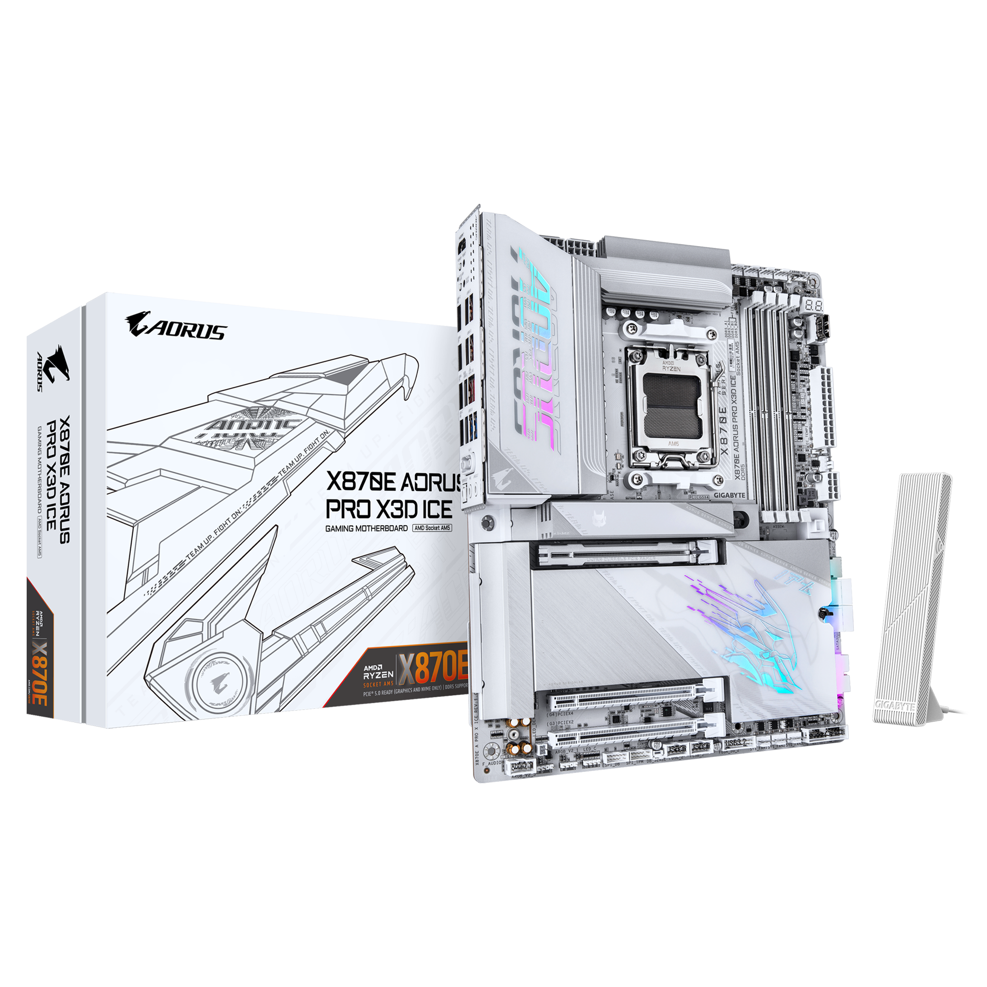 Gigabyte New Used Refurbished AMD Socket AM5 DDR5 Desktop motherboard AM5 X870E AORUS PRO X3D ICE