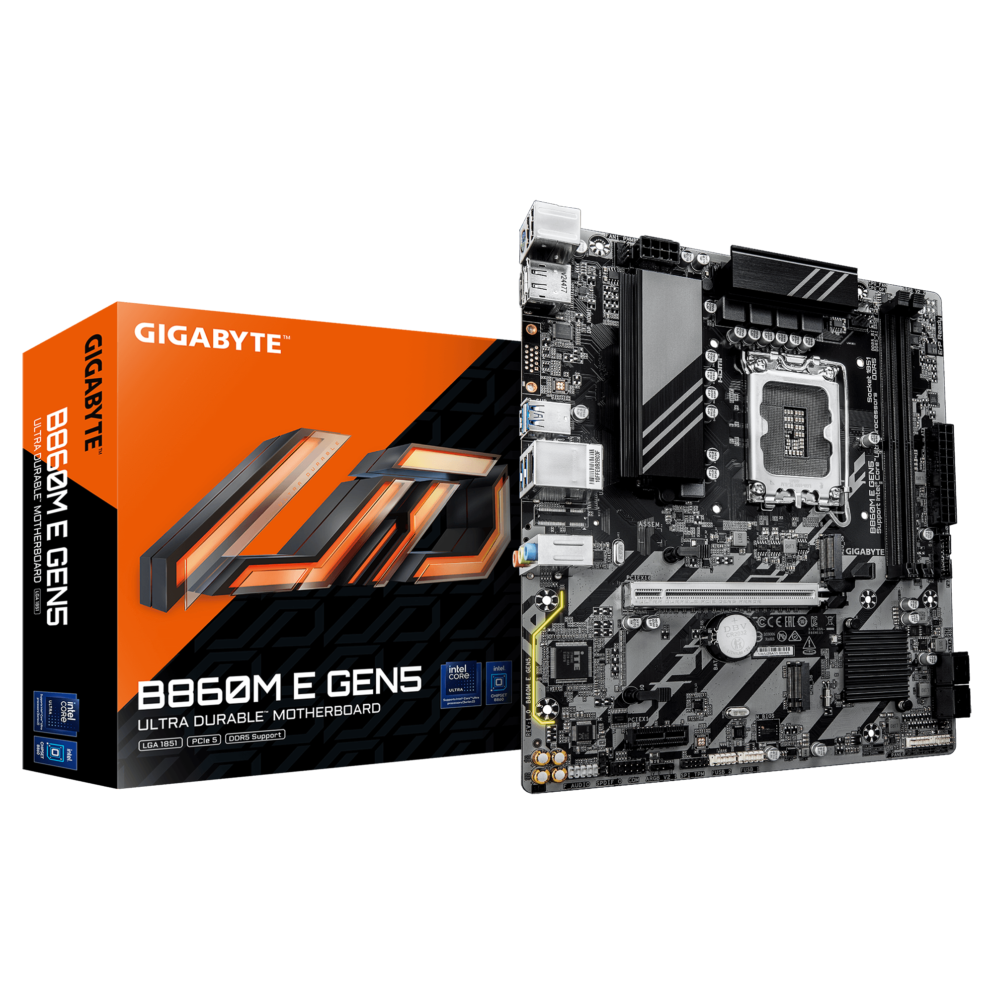 Gigabyte New Used Refurbished DDR5 Intel Socket 1851 DDR5 ATX Intel Core Ultra Processors Desktop motherboard B860M E GEN5