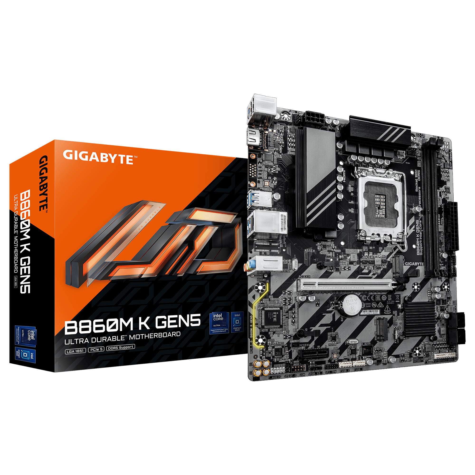 Gigabyte New Used Refurbished DDR5 Intel Socket 1851 DDR5 ATX Intel Core Ultra Processors Desktop motherboard B860M K GEN5