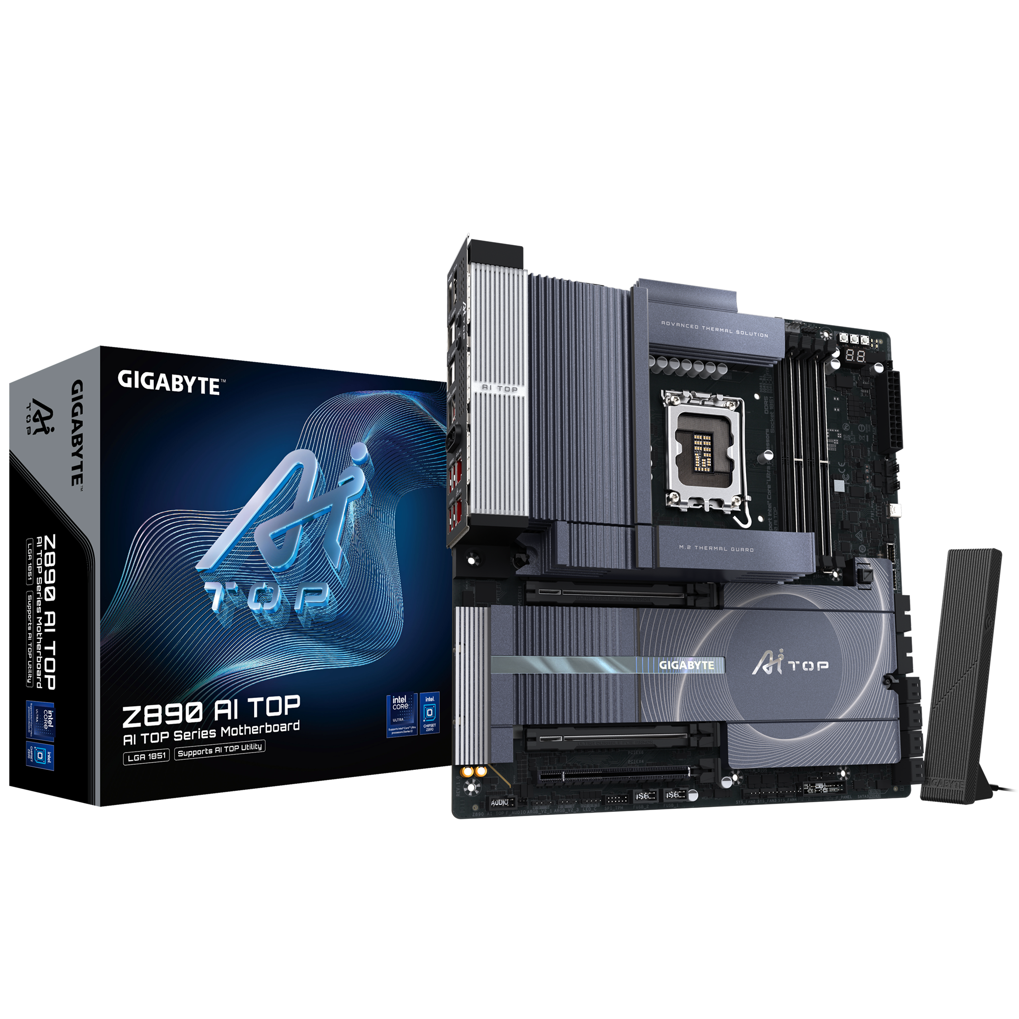 Gigabyte New Used Refurbished DDR5 Intel Socket 1851 DDR5 E-ATX Intel Core Ultra Processors Desktop motherboard Z890 AI TOP